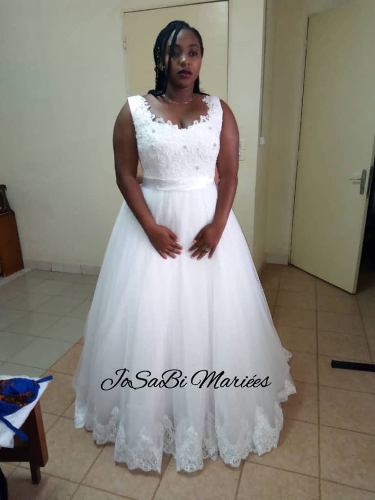 Bride Mariam at the fitting for her JoSaBi wedding Dress
