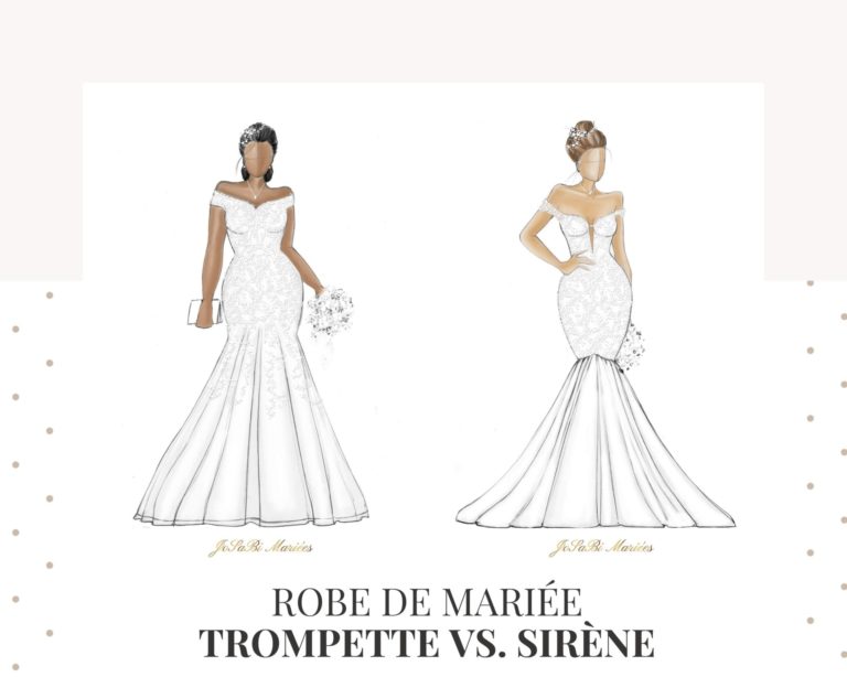 Silhouette de robe de mariée sirène vs trompette
