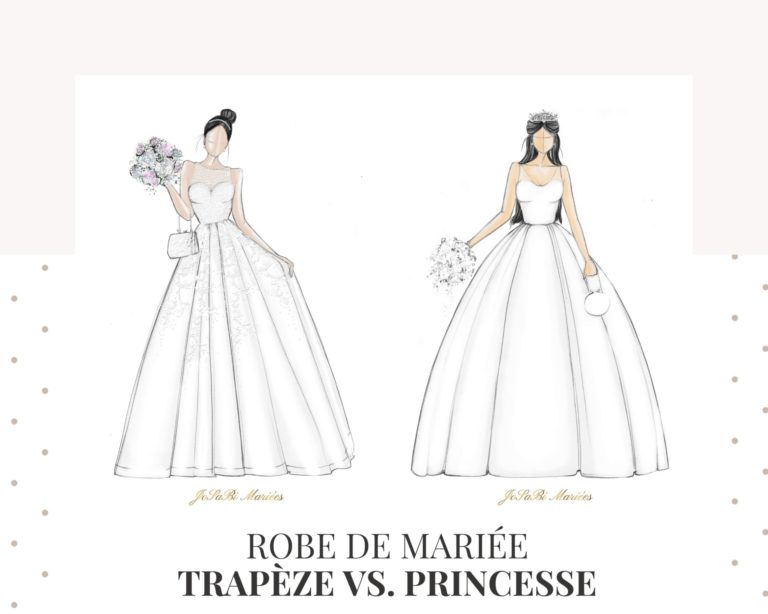 Silhouette de robe de mariée trapèze vs princesse