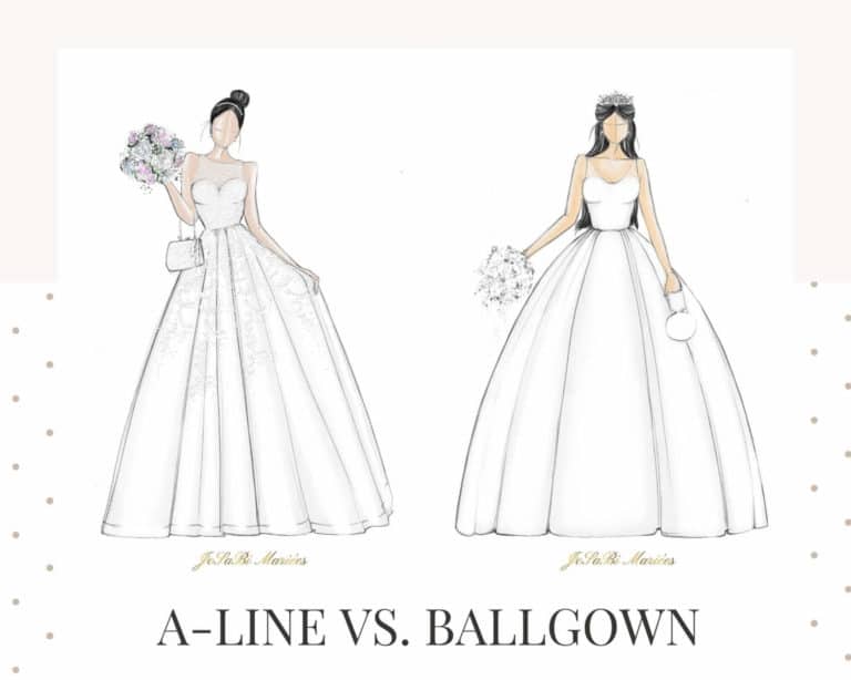 wedding dress silhouette difference a line ballgown