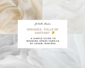 Wedding dress fabrics collage organza tulle chiffon