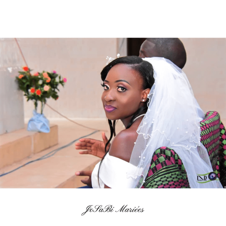 Sophie on her wedding day at the altar