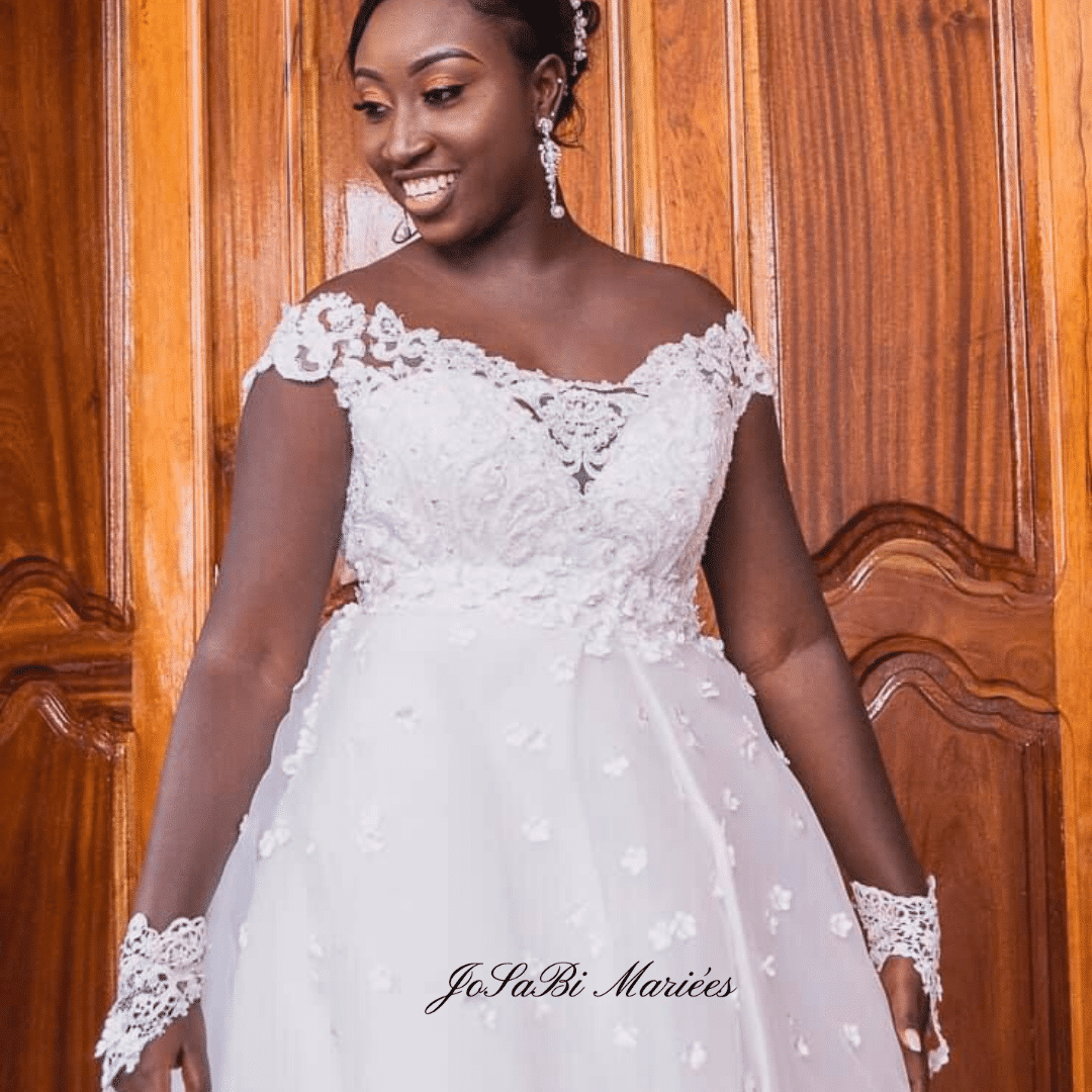 JoSaBi Christine in her detachable ball gown wedding dress