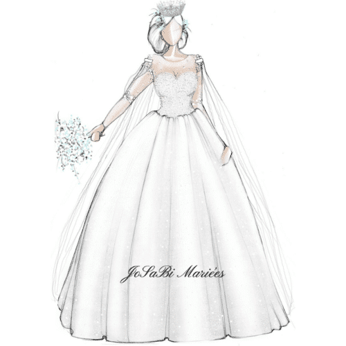 Sparkly Ball Gown Wedding Dress — Josabi Mariées