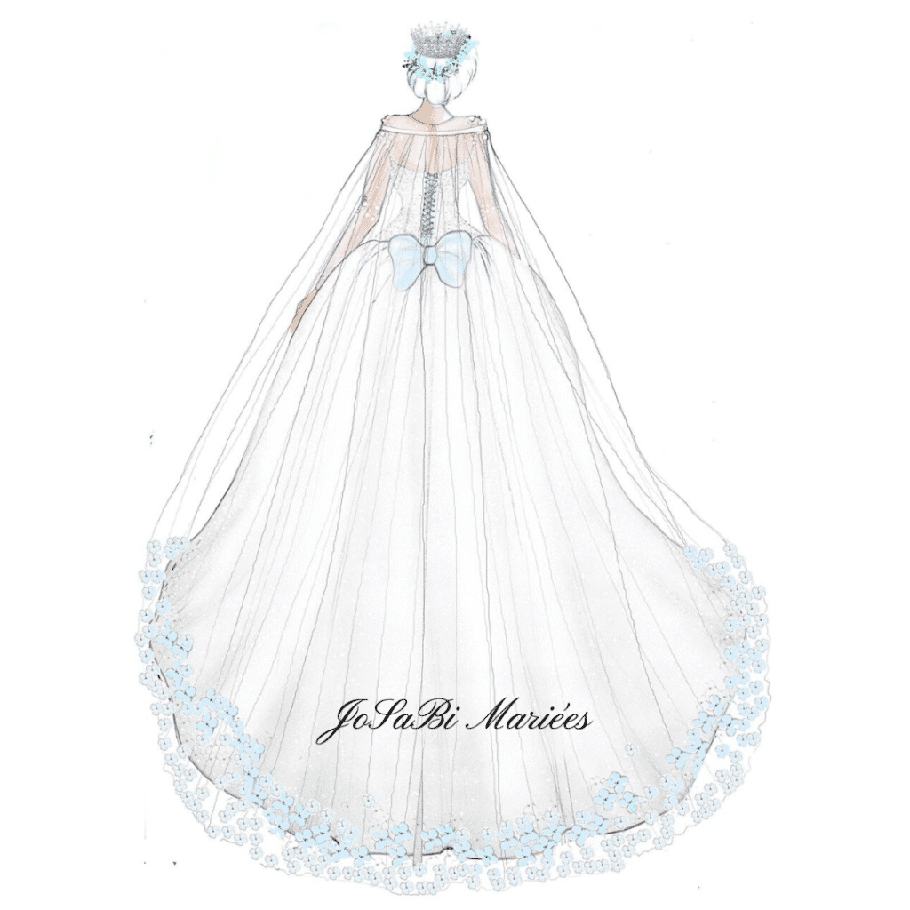 Cassandra Cinderella wedding dress sketch josabi