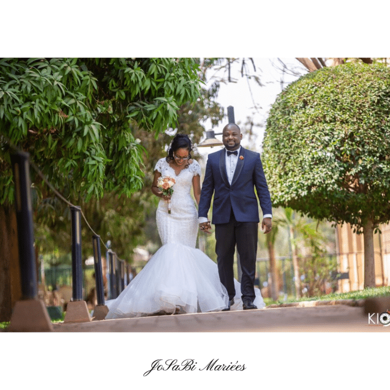 Mermaid wedding dress with long train by JoSaBi Mariées