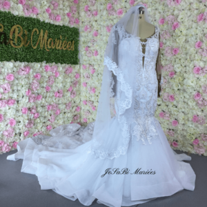 Robe de mariée sirène avec longues manches