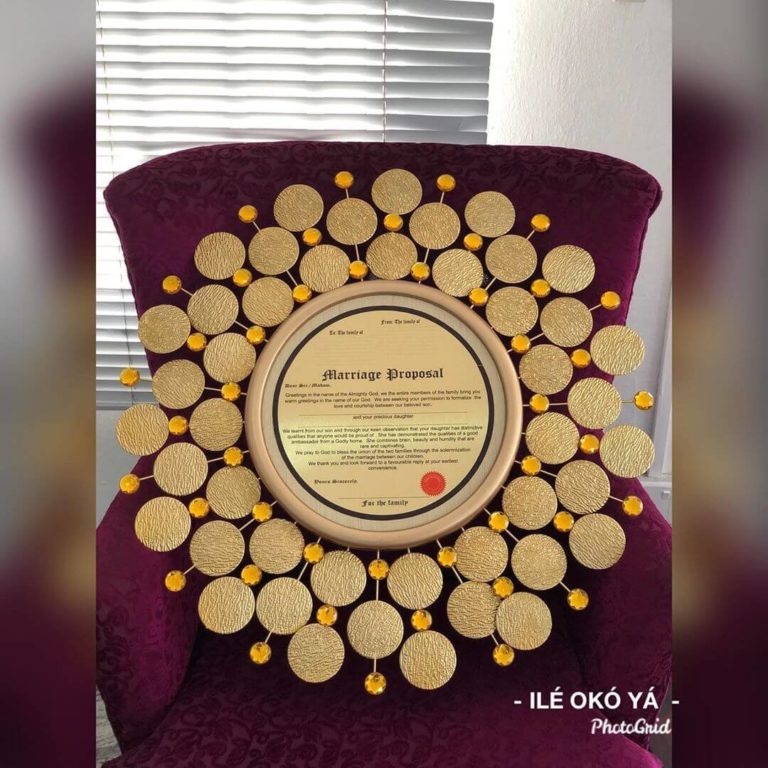 African wedding traditions engagement letter Ile oko ya