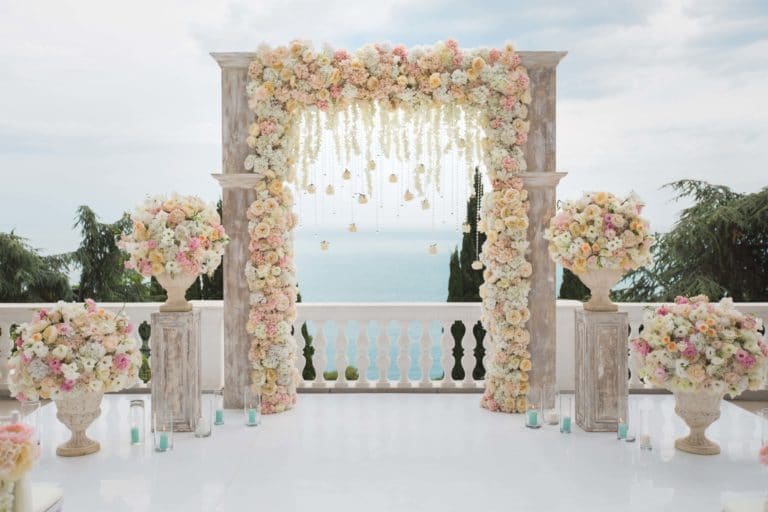 Wedding arch floral design