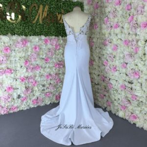 beaded sheath detachable wedding dress