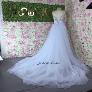 beaded sheath detachable wedding dress
