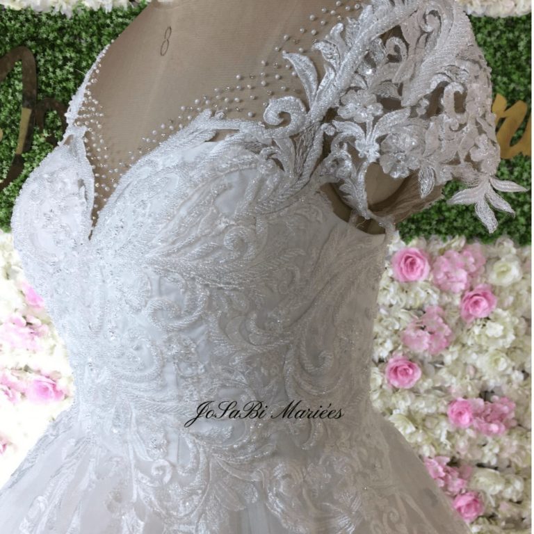 Lace ballgown wedding dress