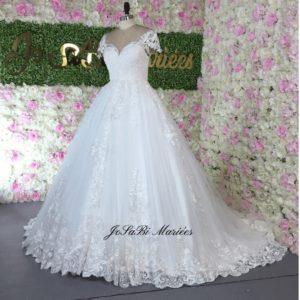 Lace ballgown wedding dress