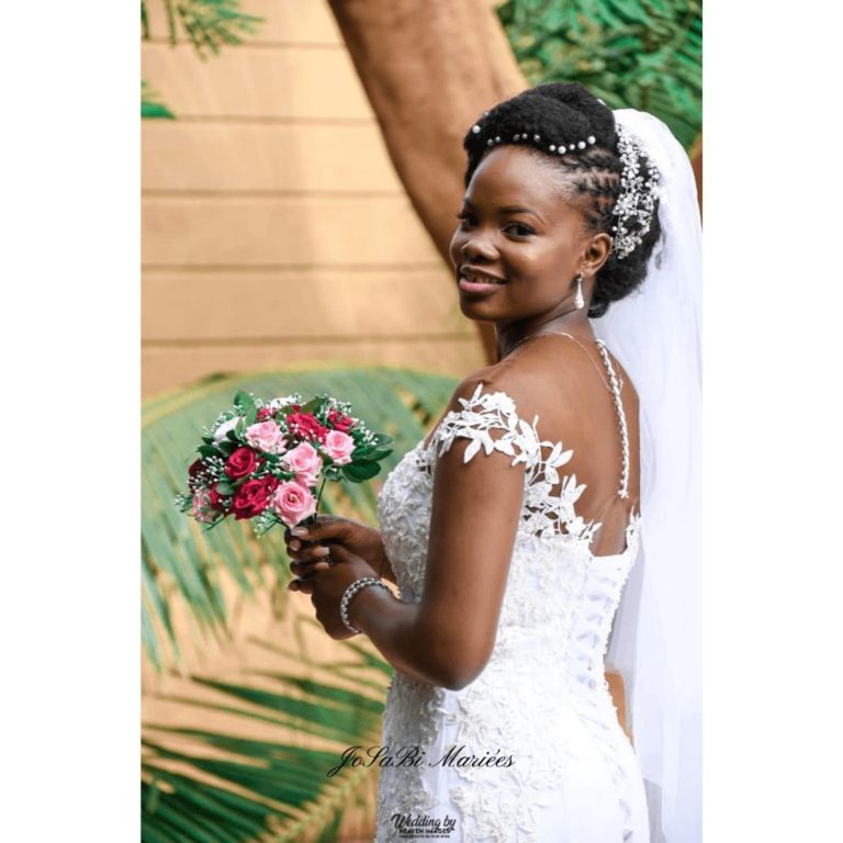 Ruffled custom mermaid wedding dress