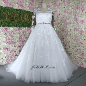 A line lace wedding dress custom made