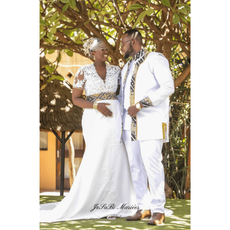 African Fabric wedding dress custom