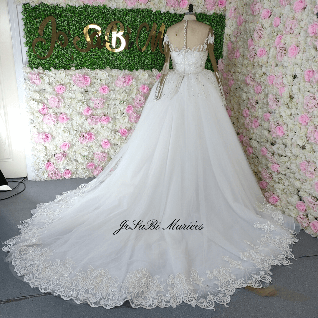 2 in 1 beaded wedding dress