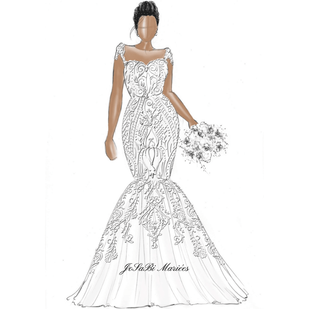 Custom Blush Mermaid Wedding Dress for Raïssa — Josabi Mariées