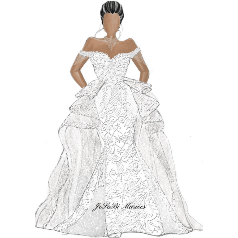 lace wedding dress sketch