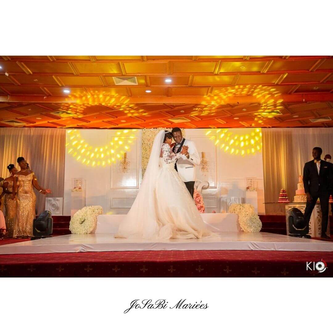 ballgown wedding dress with a detachable train