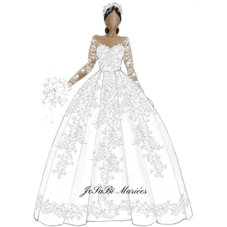 Custom wedding dress sketch