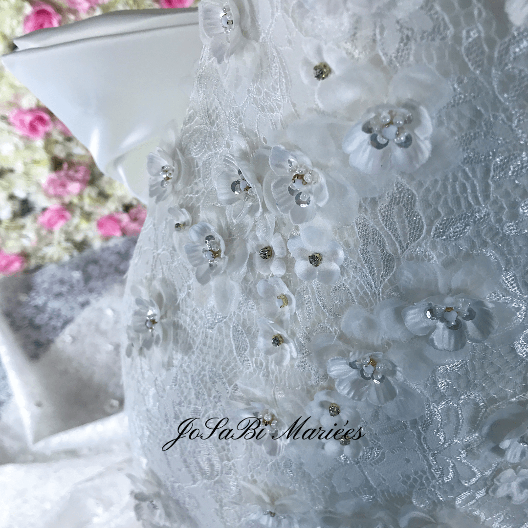 JoSaBi Mariées custom wedding dress details