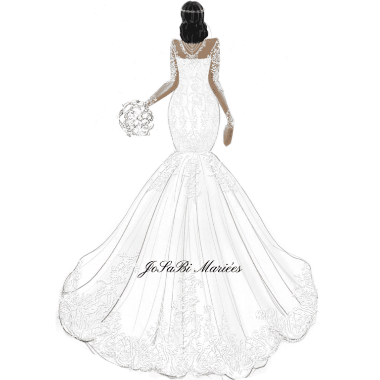 Croquis de robe de mariée sur mesure JoSaBi Mariées