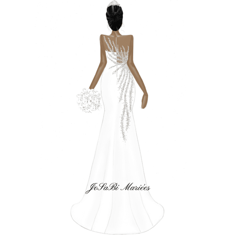josabi mariees custom wedding dress sketch