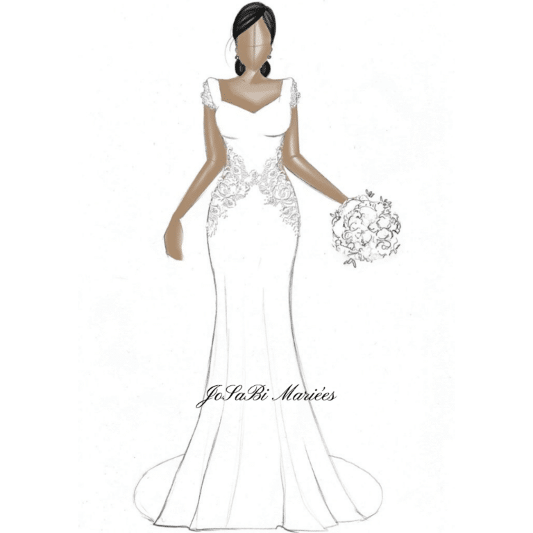 custom wedding dress sketch