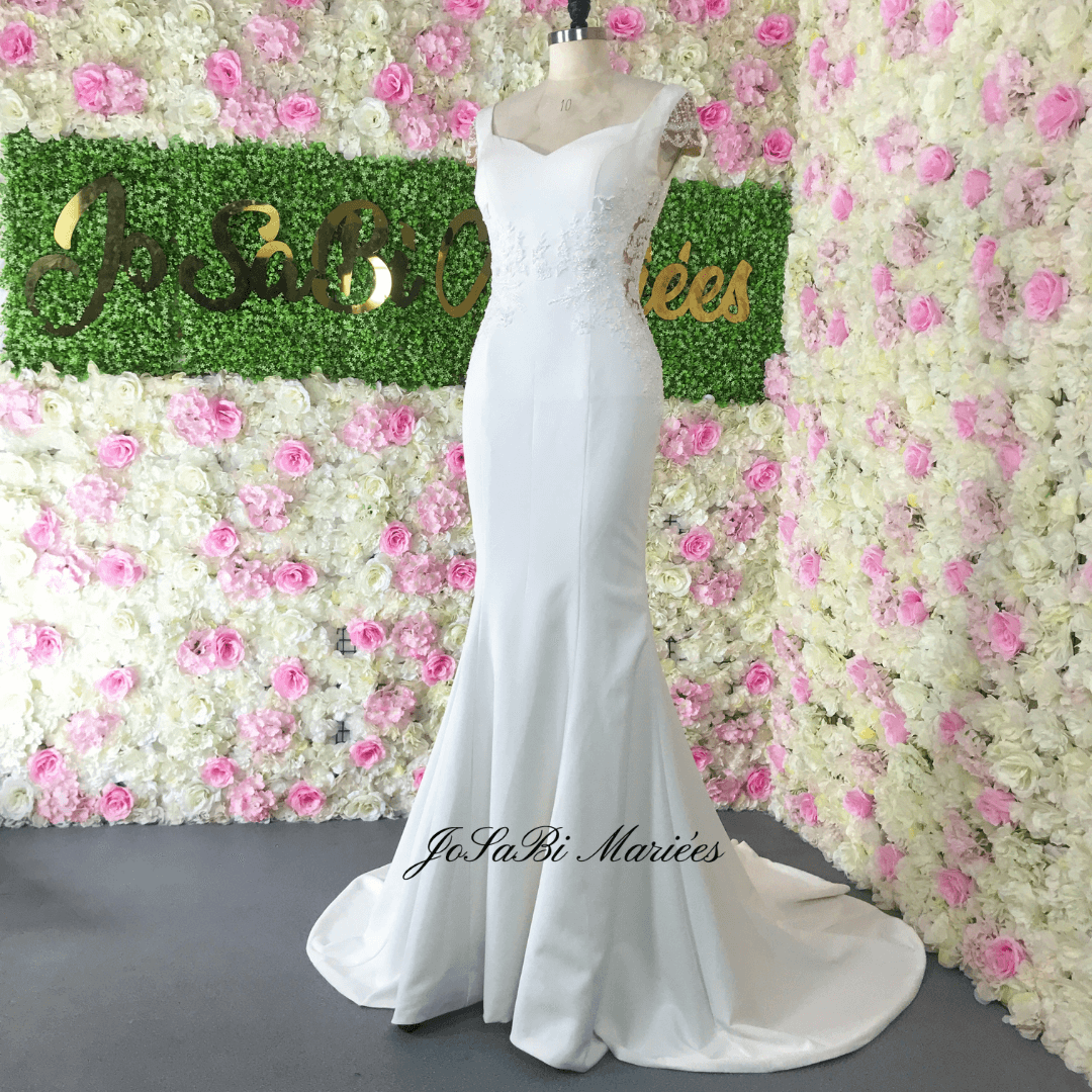 crepe sheath wedding dress