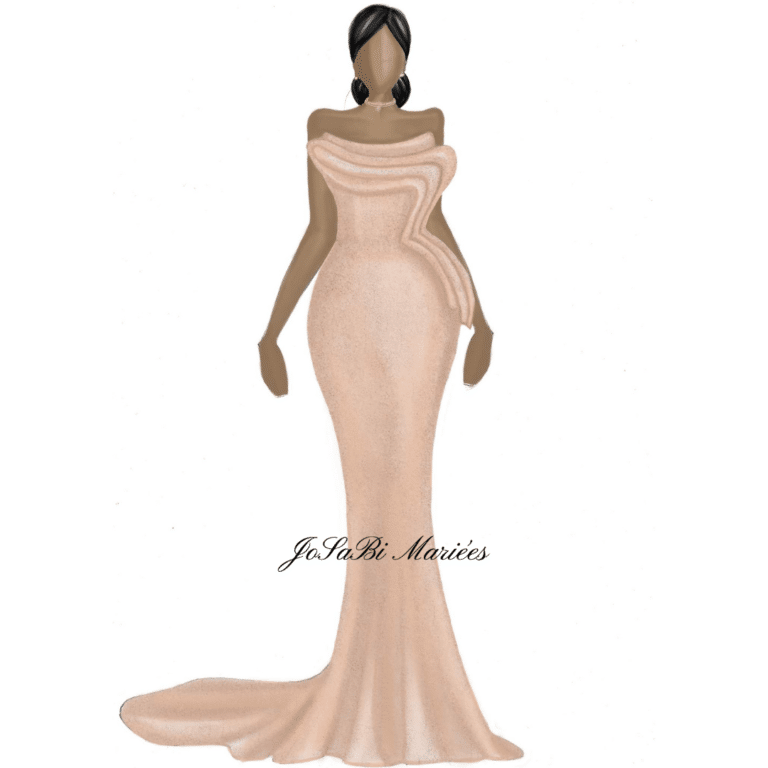 Custom Rose Gold reception dress