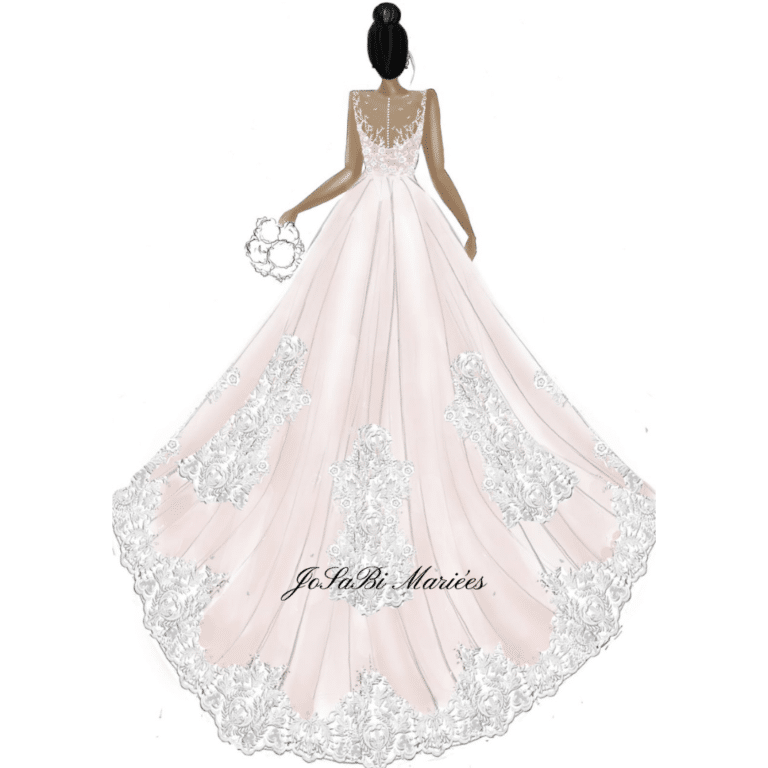 custom blush wedding dress