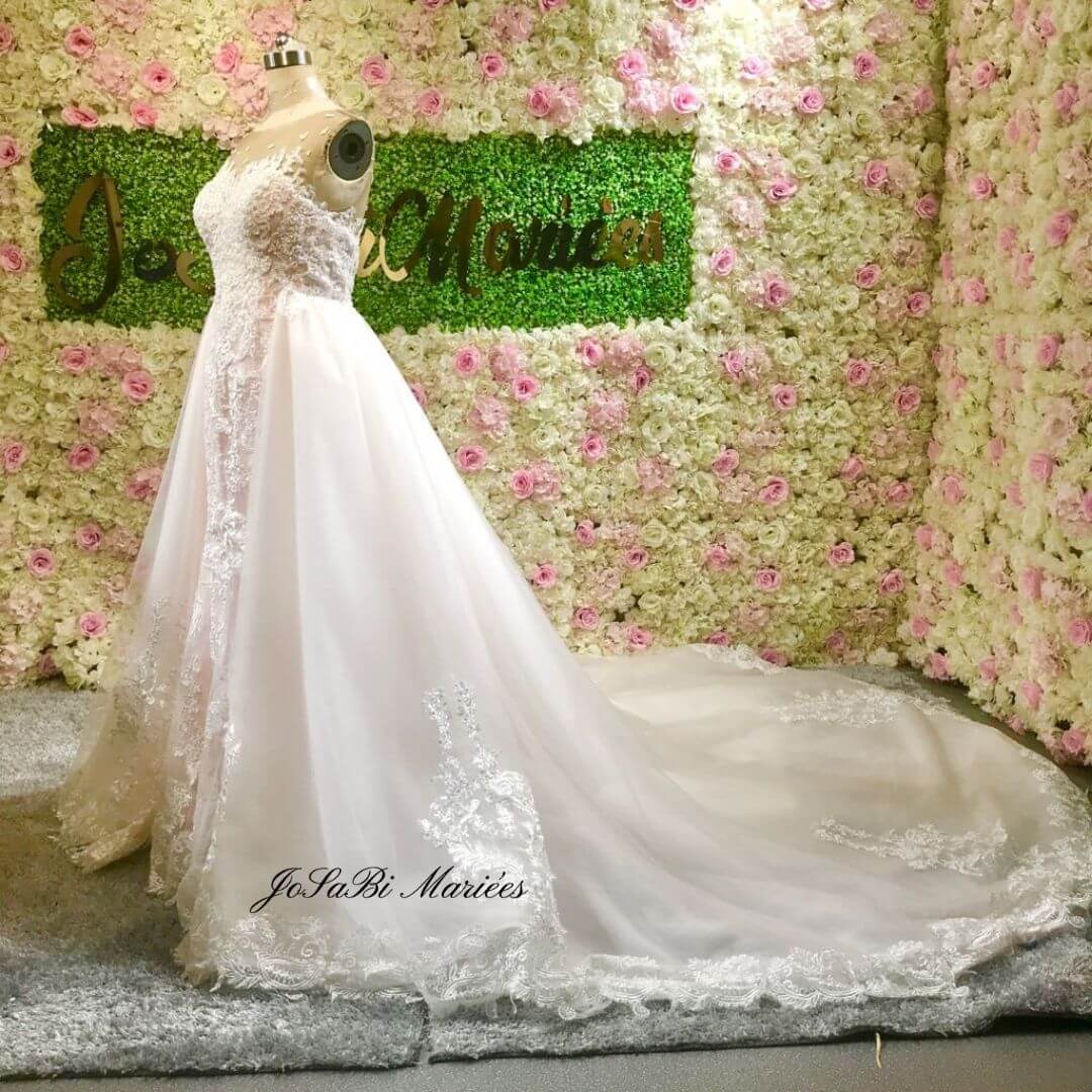 pink 2 in 1 wedding dress