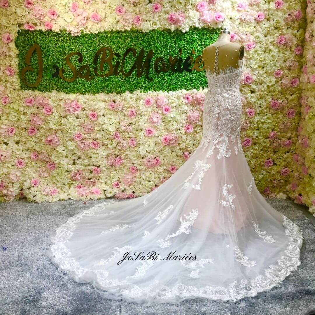 pink 2 in 1 wedding dress