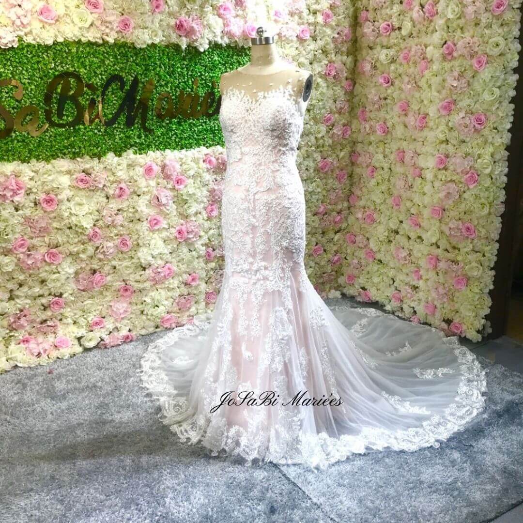 pink 2 in 1 wedding dress