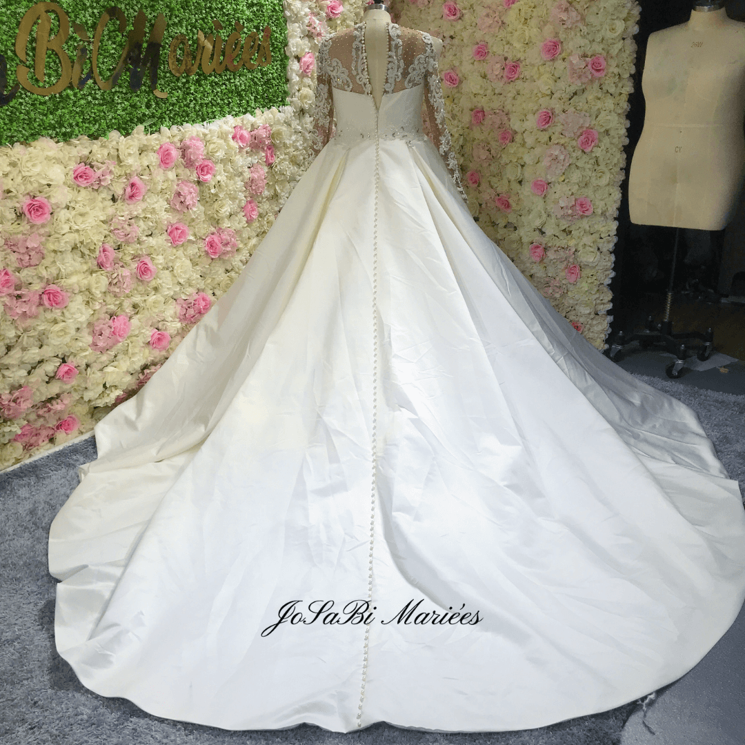 Satin ballgown wedding dress