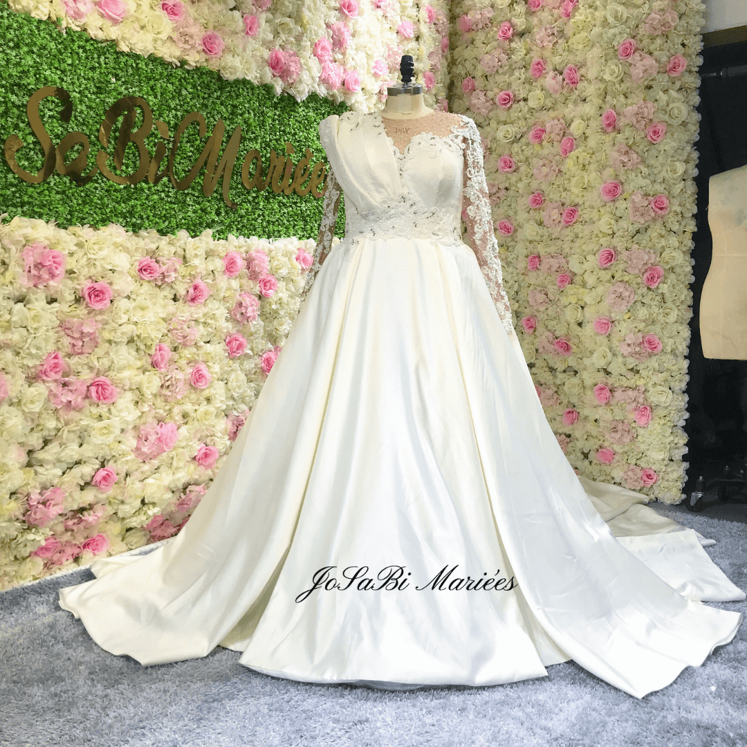 satin ballgown wedding dress