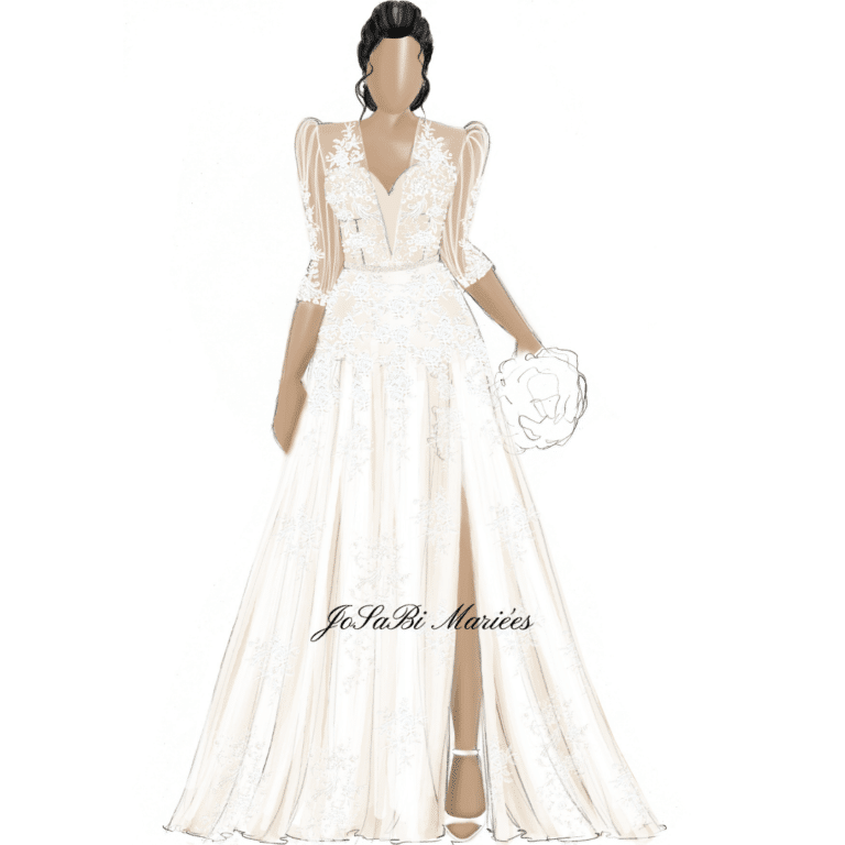 lace wedding dress with a slit