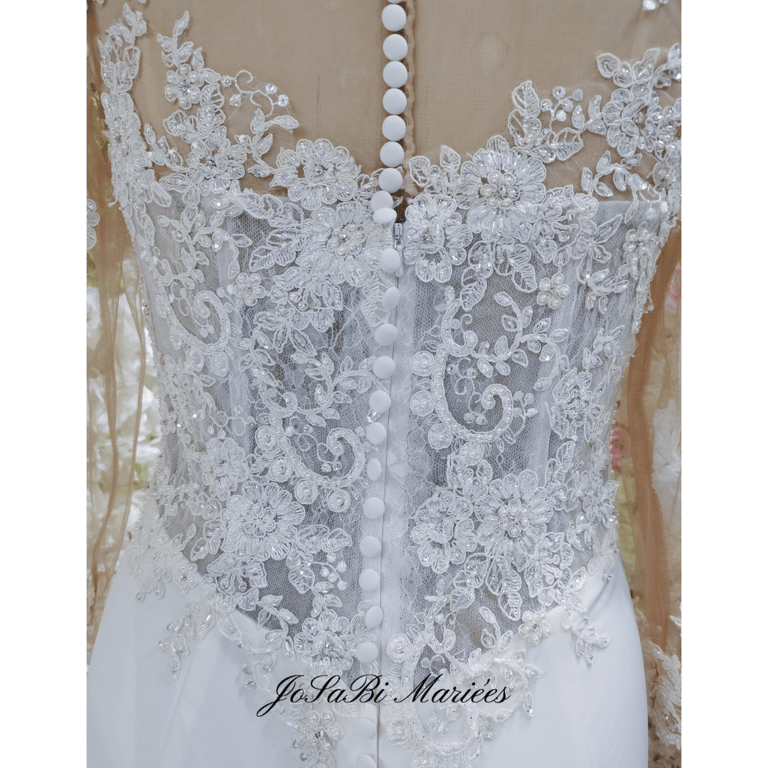 robe de mariée traîne en dentelle