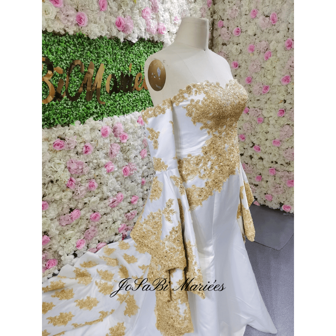 golden wedding dress