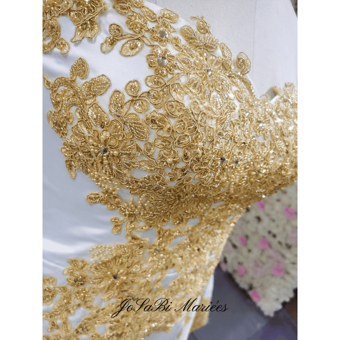 gold wedding dress