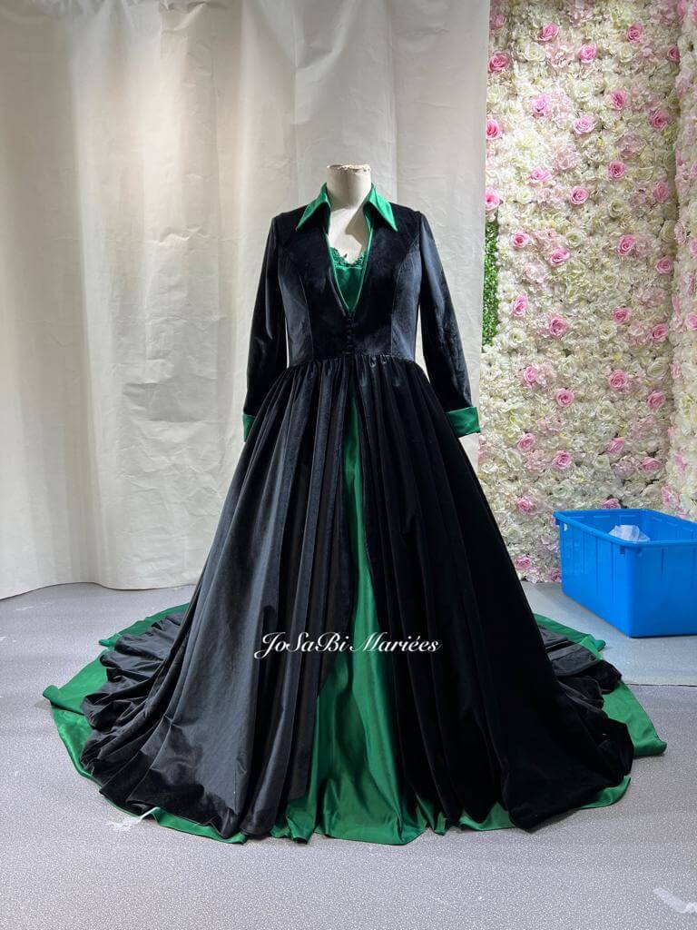 green wedding dress